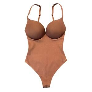 NWOT SKIMS Shaping Bodysuit Built In Bra, Brown, Women's XS